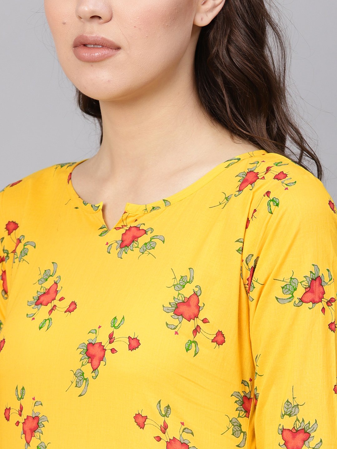 Women Yellow & White Printed Kurta With Palazzos | LASVINI - Redefining Indian Fashion with Elegance