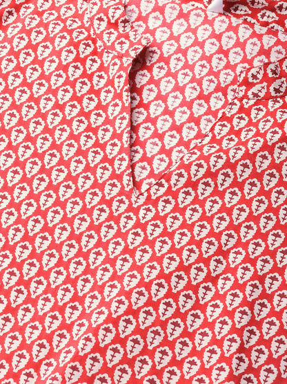 Women Red & Maroon Printed Kurta With Palazzos | LASVINI - Redefining Indian Fashion with Elegance