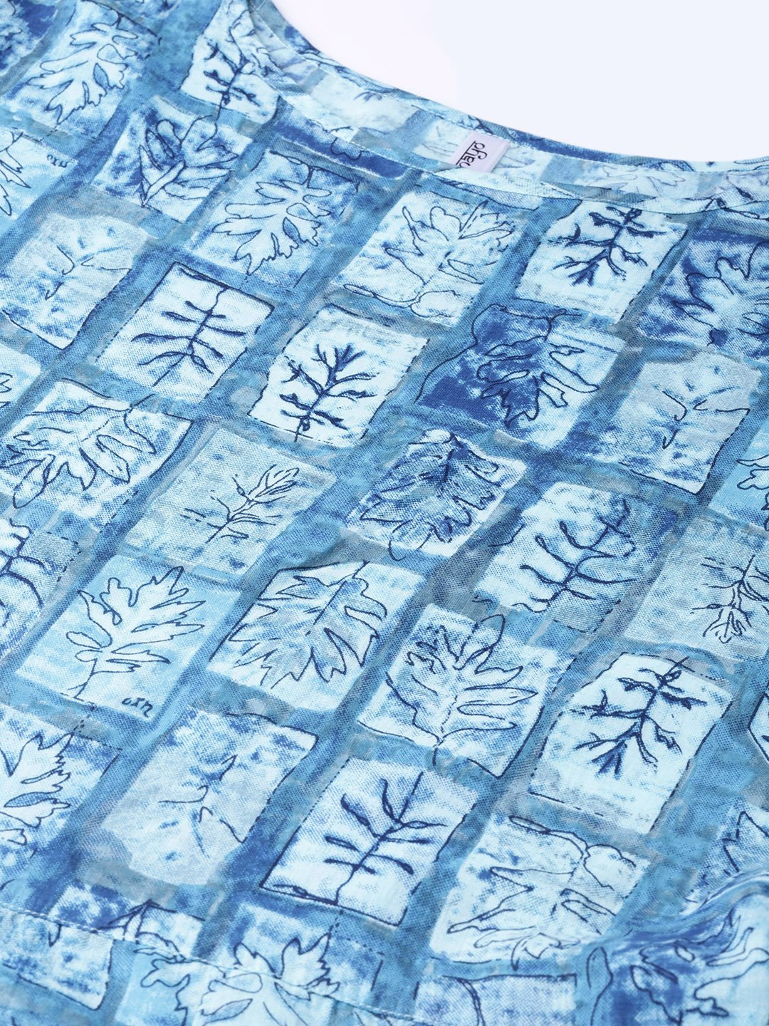 Women Blue Printed Maxi Dress | LASVINI - Redefining Indian Fashion with Elegance