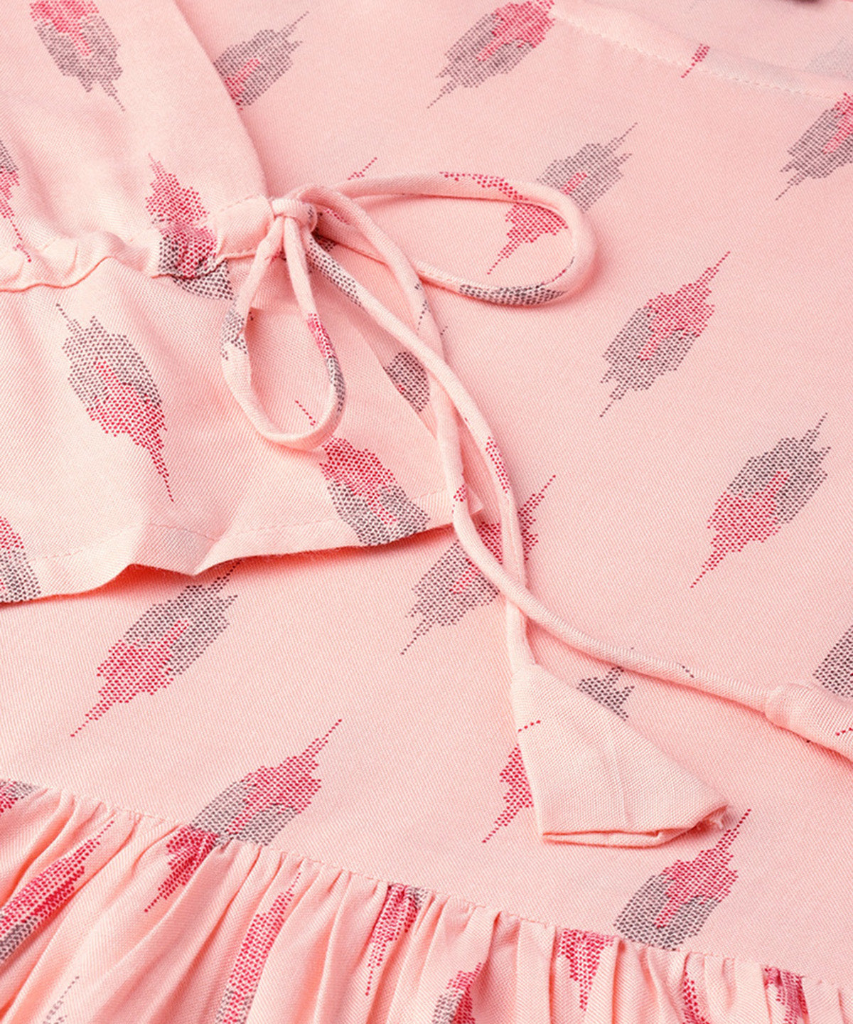 Women Peach-Coloured Printed A-Line  Dress | LASVINI - Redefining Indian Fashion with Elegance