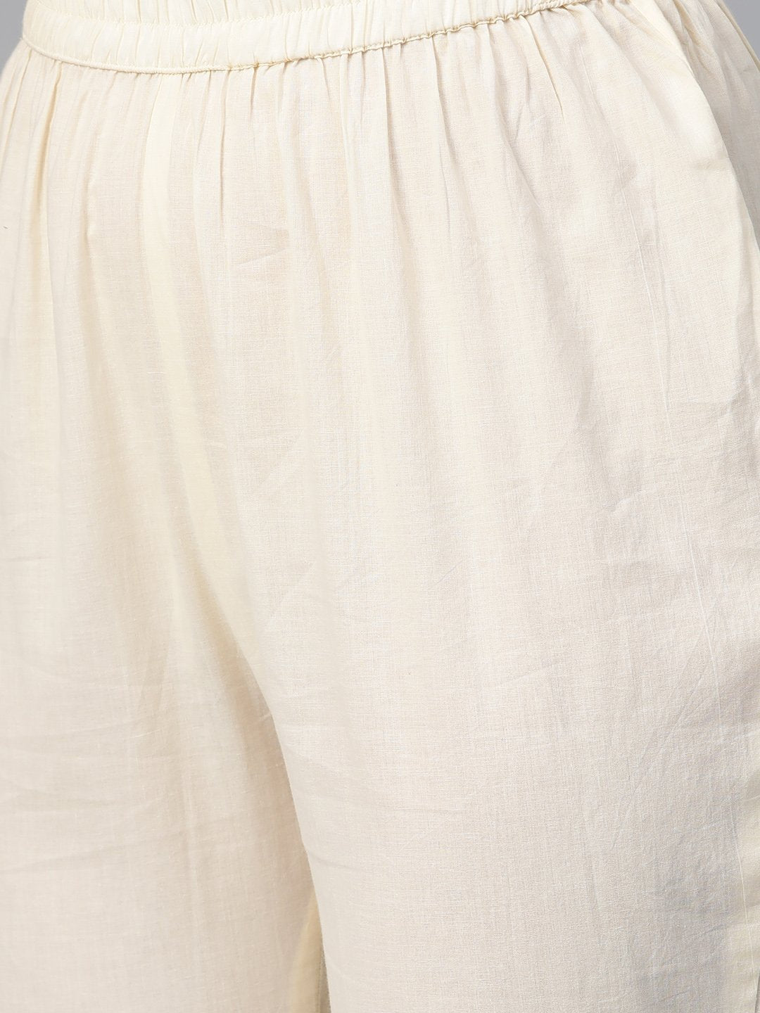 Red Bandhani Printed Kurta With Solid Cream Pants | LASVINI - Redefining Indian Fashion with Elegance