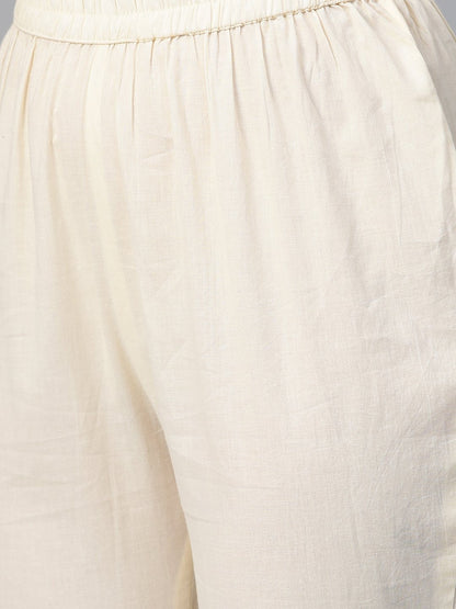 Red Bandhani Printed Kurta With Solid Cream Pants | LASVINI - Redefining Indian Fashion with Elegance