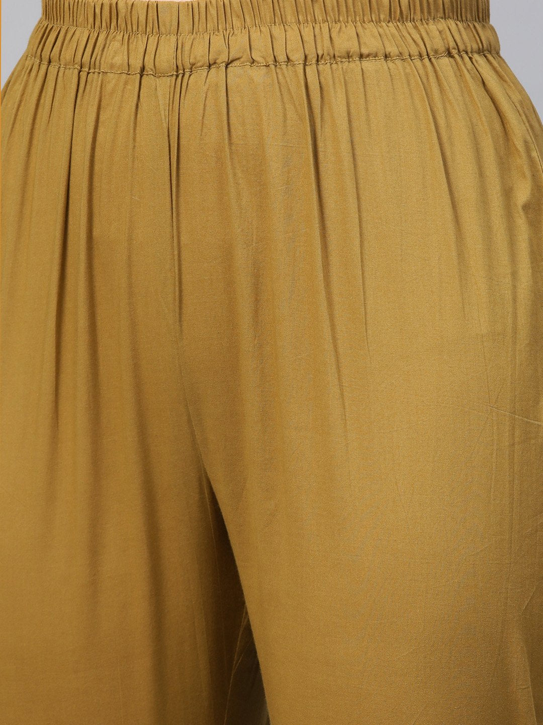 Cream & Multi Floral Printed Kurta With Solid Olive Green Pants | LASVINI - Redefining Indian Fashion with Elegance