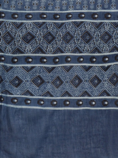 Off-White & Blue Printed Straight Kurta Set With Palazzo & Dupatta | LASVINI - Redefining Indian Fashion with Elegance