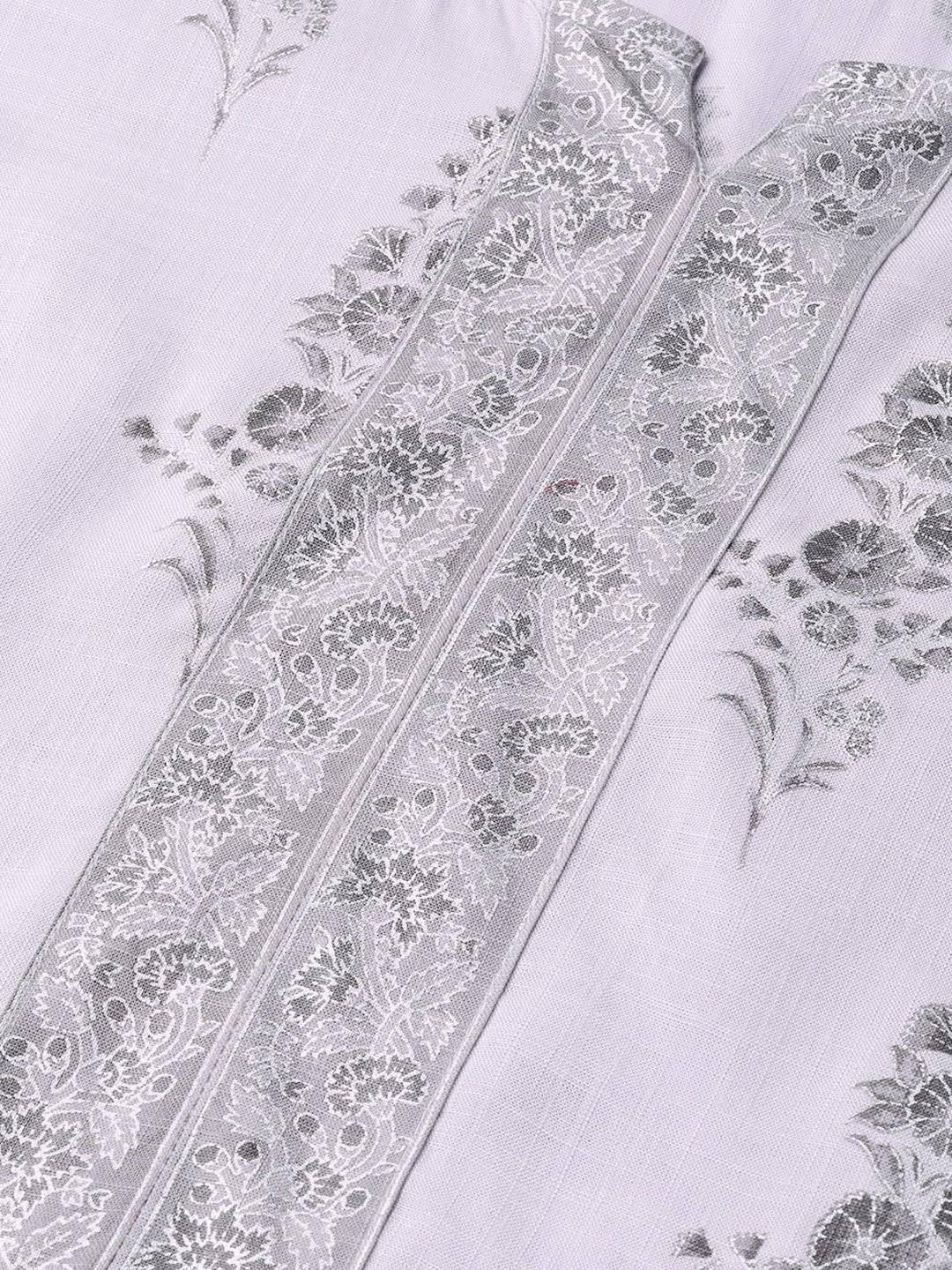 Fossil Grey Printed Kurta Set With Pant | LASVINI - Redefining Indian Fashion with Elegance