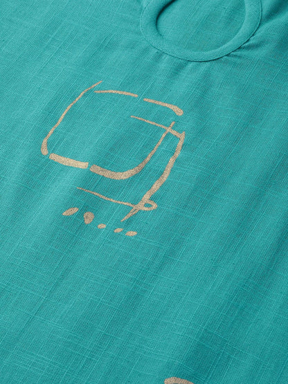 Green Printed Kurta Set With Printed Skirt | LASVINI - Redefining Indian Fashion with Elegance