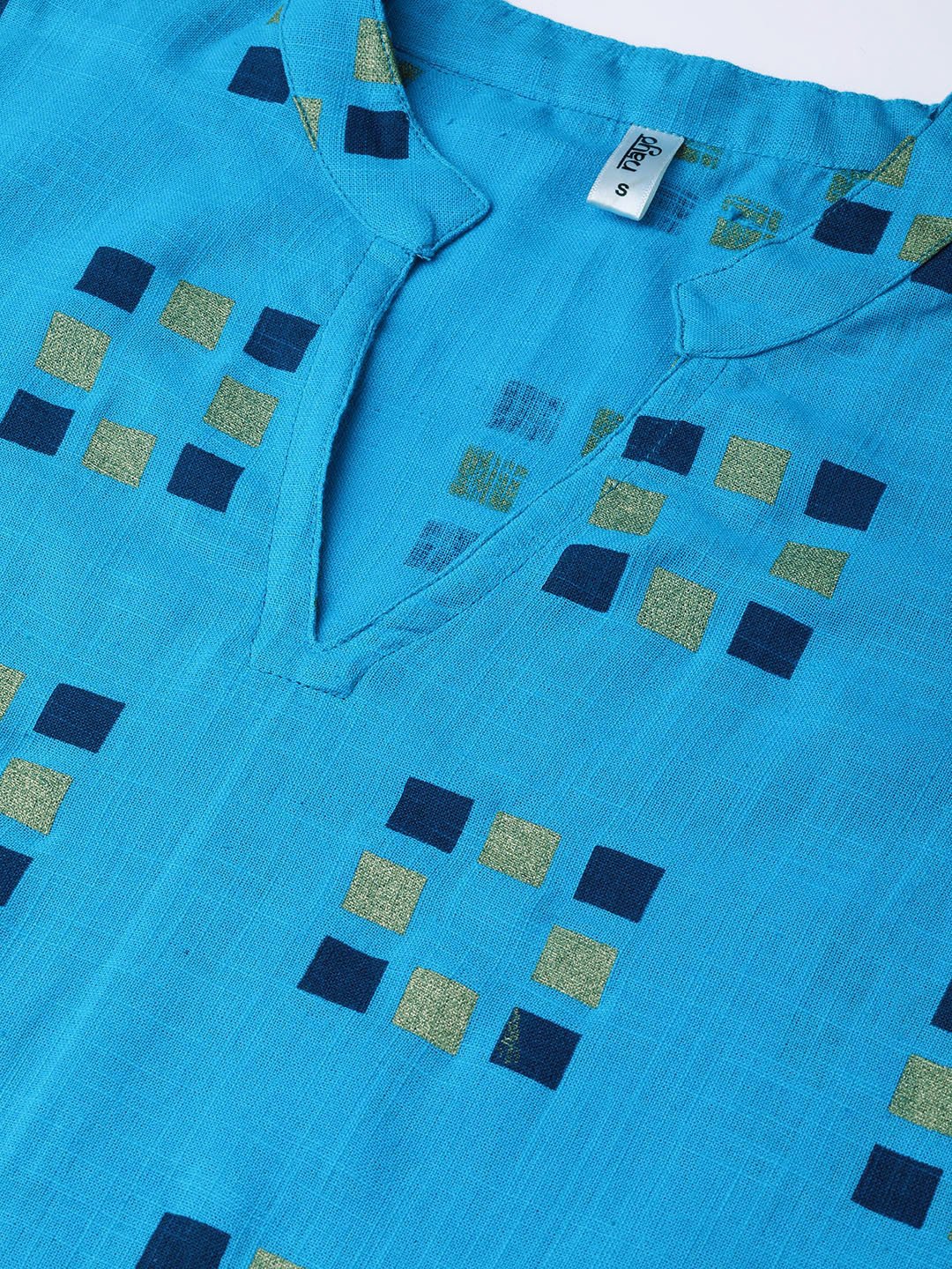 Blue And Beige Printed Kurta Set With Printed Skirt | LASVINI - Redefining Indian Fashion with Elegance