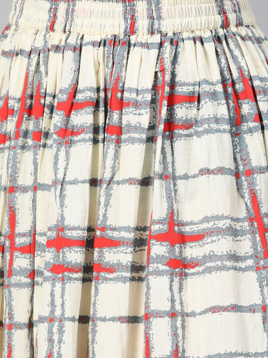 Cream Multi Printed Kurta Set With Skirt | LASVINI - Redefining Indian Fashion with Elegance