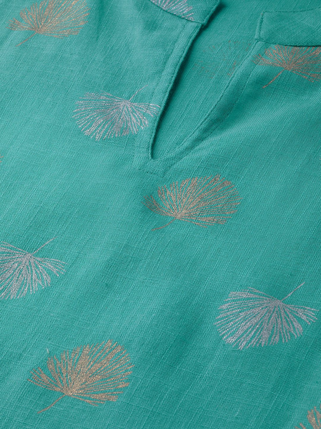 Rama Green Gold Printed Kurta Set With Skirt | LASVINI - Redefining Indian Fashion with Elegance