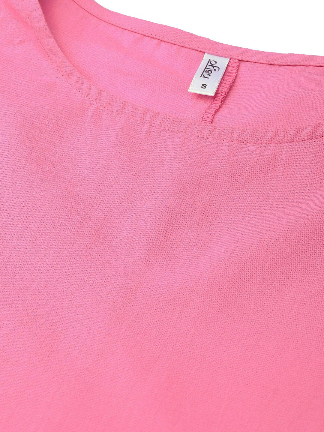 Pink Straight Kurta Set With Palazzo & Ikat Dupatta | LASVINI - Redefining Indian Fashion with Elegance