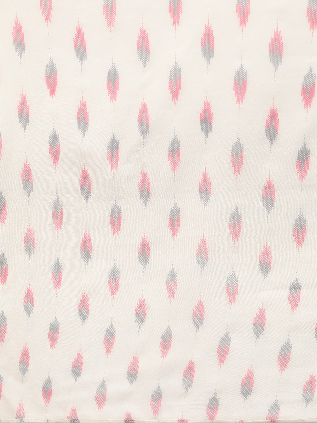 Off White & Pink Floral Printed Kurta With Ikkat Printed Pallazo & Dupatta | LASVINI - Redefining Indian Fashion with Elegance