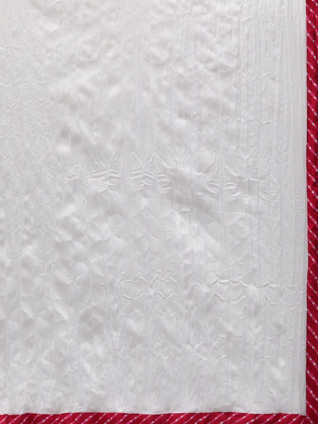 Rani Pink Leheriya Printed Kurta & Pallazo With Solid Off White Crinkled Dupatta | LASVINI - Redefining Indian Fashion with Elegance