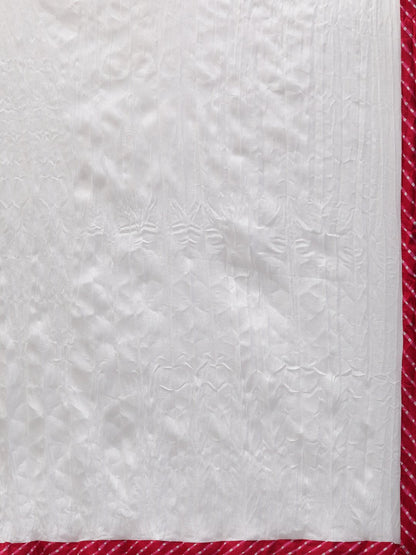 Rani Pink Leheriya Printed Kurta & Pallazo With Solid Off White Crinkled Dupatta | LASVINI - Redefining Indian Fashion with Elegance