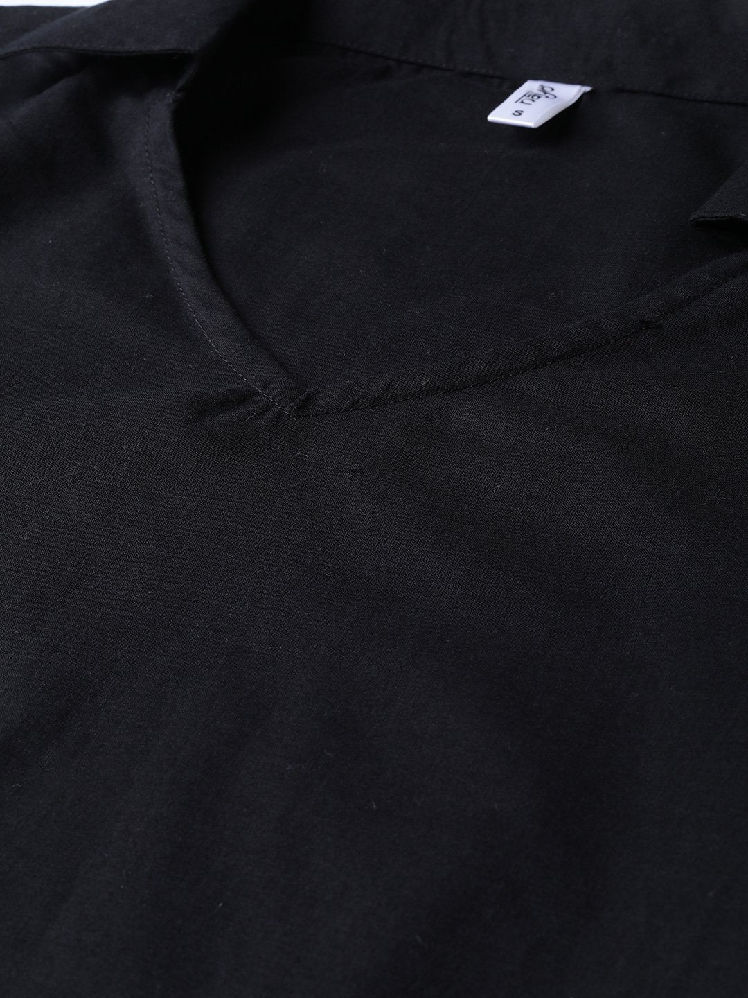 Solid Black Kurta & Pallazo With Grey & Black Chevron Printed Dupatta | LASVINI - Redefining Indian Fashion with Elegance