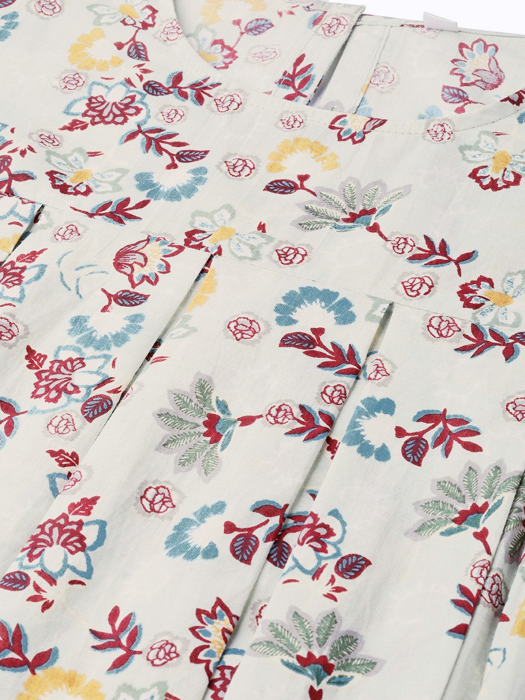 Women Green & Multi Empire Printed Top | LASVINI - Redefining Indian Fashion with Elegance