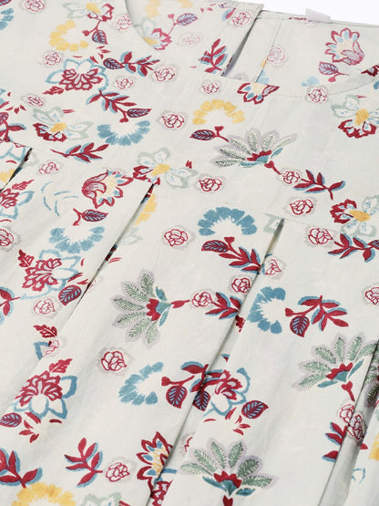 Women Green & Multi Empire Printed Top | LASVINI - Redefining Indian Fashion with Elegance