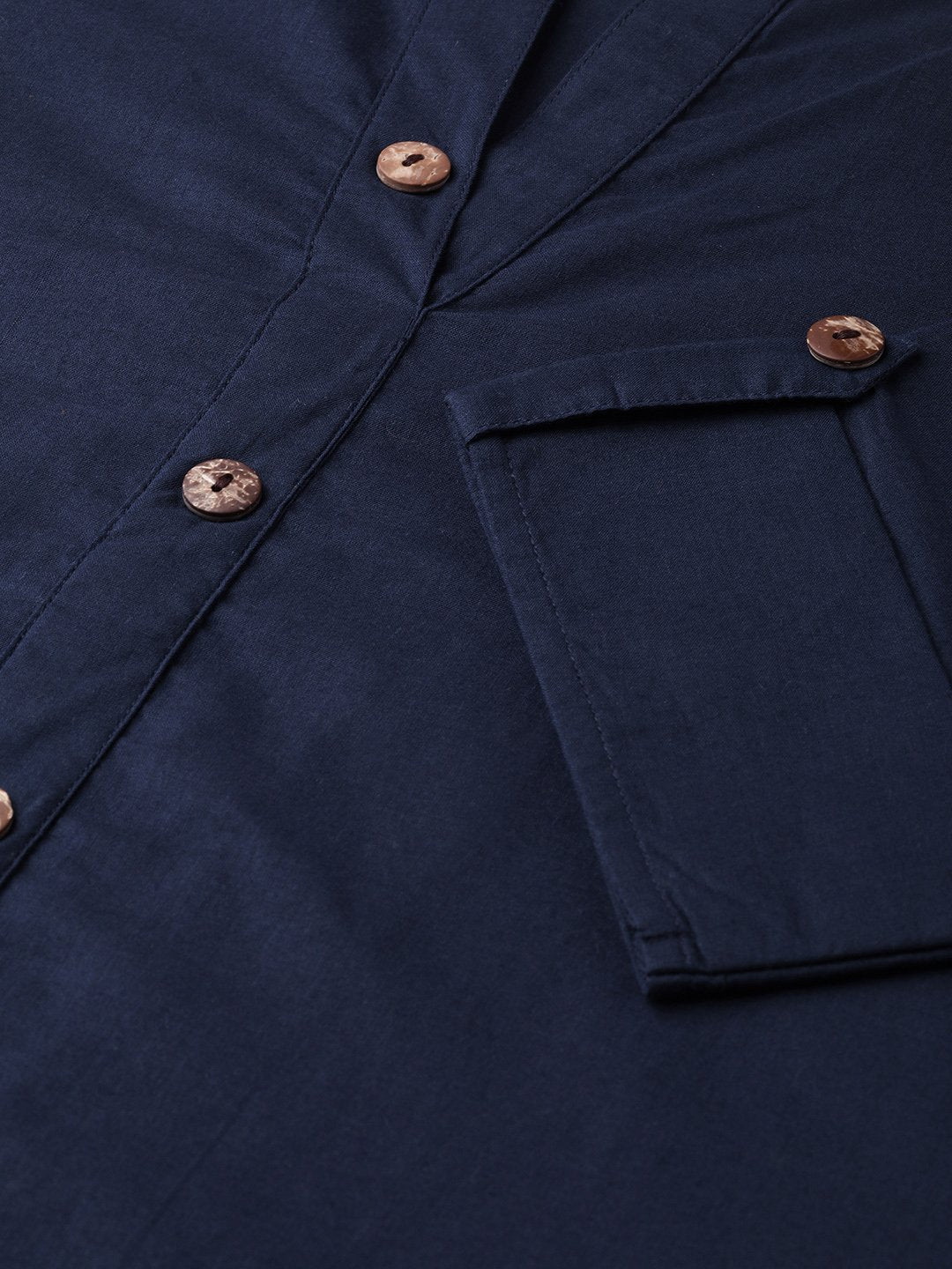 Women Navy Blue &  Cotton Straight Solid Solid Kurta | LASVINI - Redefining Indian Fashion with Elegance