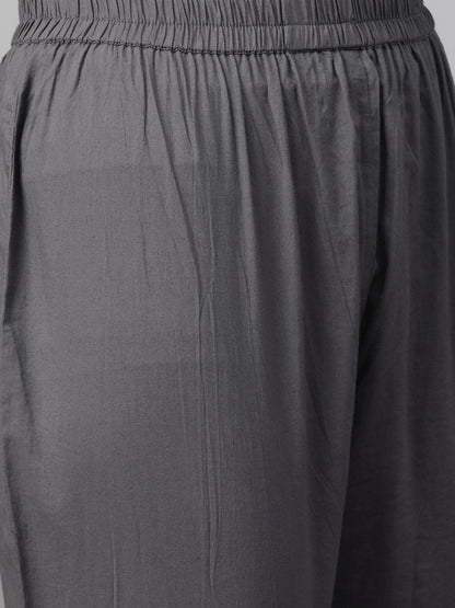 Women Peach & Burgundy Straight Floral Printed Kurta And Trousers Set | LASVINI - Redefining Indian Fashion with Elegance