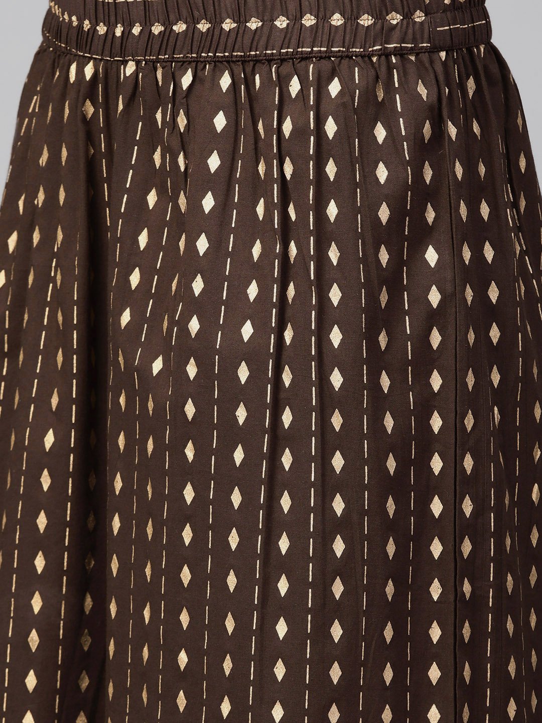 Women Beige & Brown Straight Solid Solid Kurta And Palazzos Set | LASVINI - Redefining Indian Fashion with Elegance