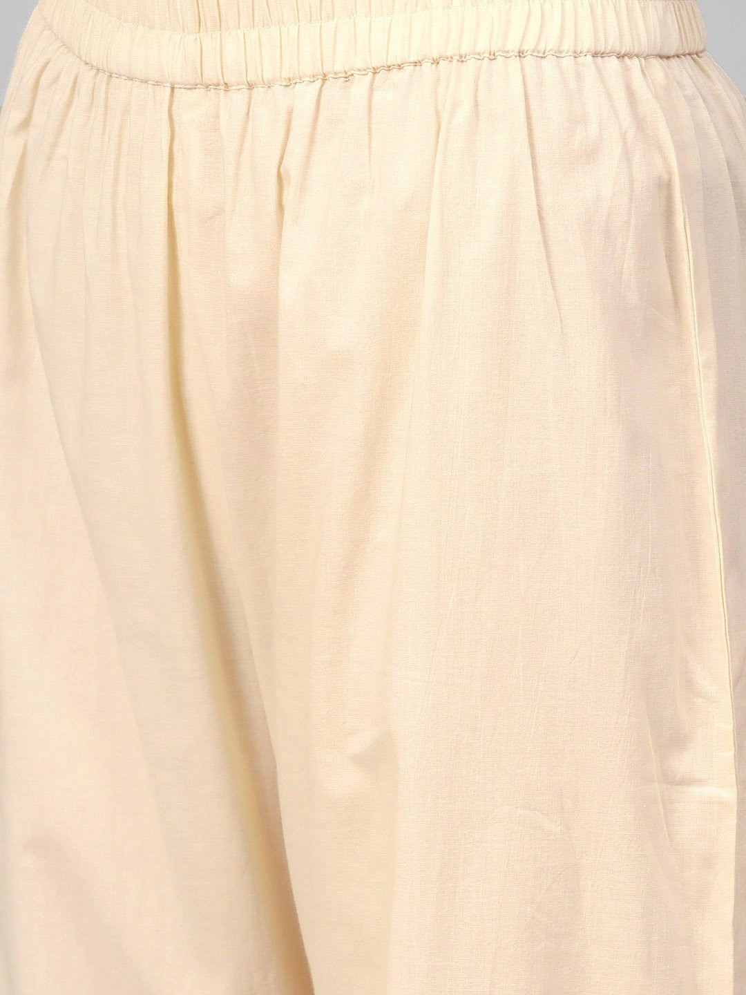 Women Cream & Gold Straight Ethnic Motifs Printed Kurta And Palazzos Set | LASVINI - Redefining Indian Fashion with Elegance