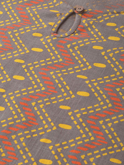 Women Green & Red Straight Geometric Printed Kurta And Palazzos Set | LASVINI - Redefining Indian Fashion with Elegance