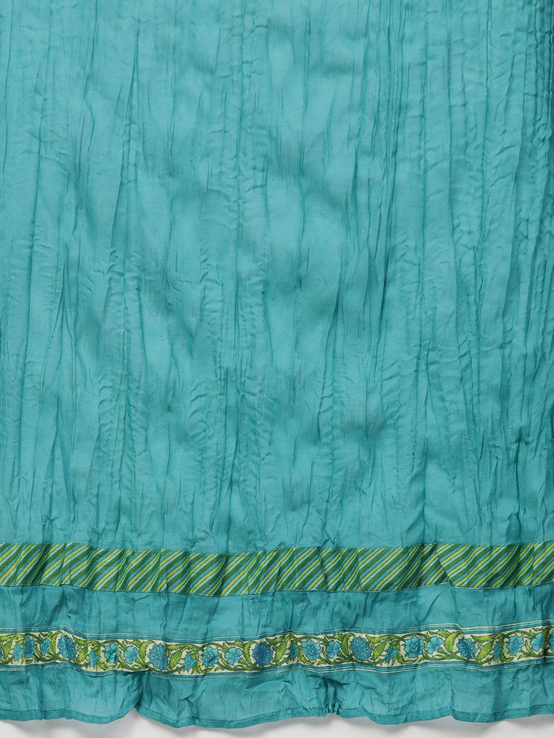 Women Green & Blue Straight Ethnic Motifs Printed Kurta And Palazzos Set | LASVINI - Redefining Indian Fashion with Elegance