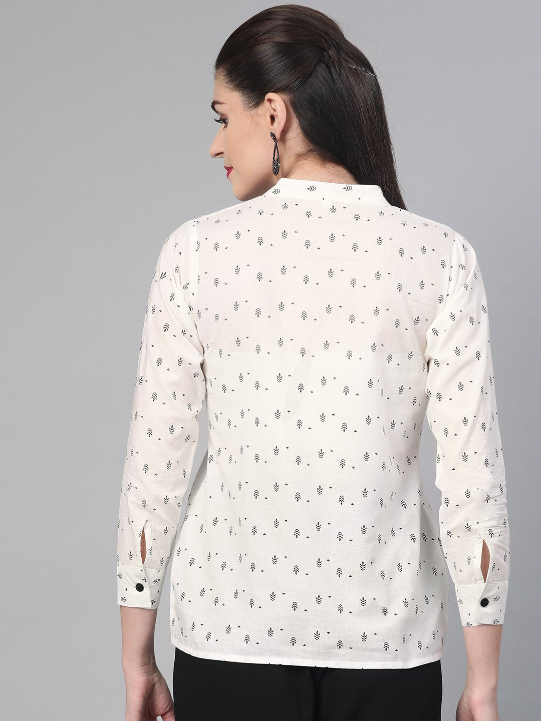 Women White & Balck Printed Shirt | LASVINI - Redefining Indian Fashion with Elegance