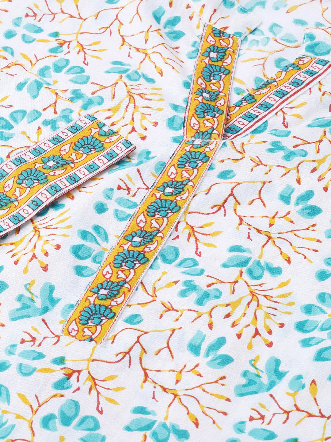 Women White & Blue Straight Floral Printed Kurta And Palazzos Set With Dupatta | LASVINI - Redefining Indian Fashion with Elegance