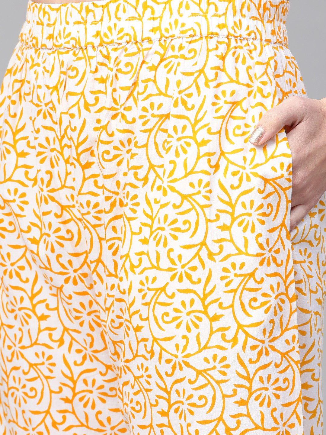 Women White & Blue Straight Floral Printed Kurta And Palazzos Set With Dupatta | LASVINI - Redefining Indian Fashion with Elegance