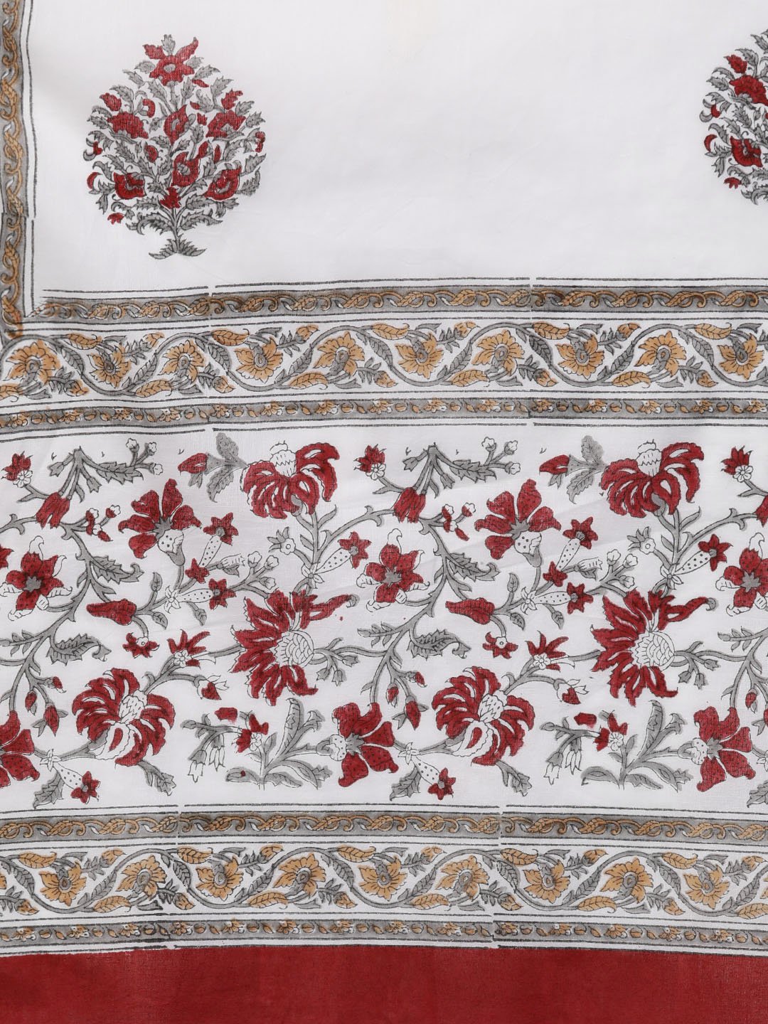 Women White & Maroon Straight Floral Printed Kurta And Palazzos Set With Dupatta | LASVINI - Redefining Indian Fashion with Elegance