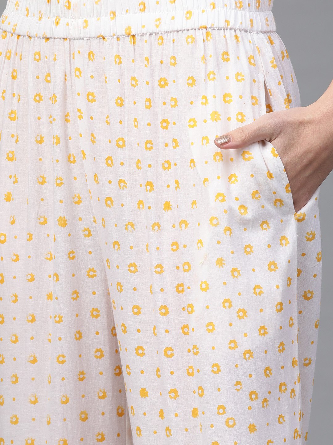 Women White & Multi Straight Floral Printed Kurta And Palazzos Set With Dupatta | LASVINI - Redefining Indian Fashion with Elegance