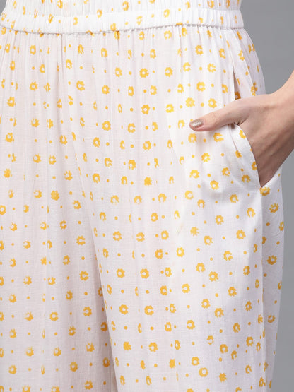 Women White & Multi Straight Floral Printed Kurta And Palazzos Set With Dupatta | LASVINI - Redefining Indian Fashion with Elegance