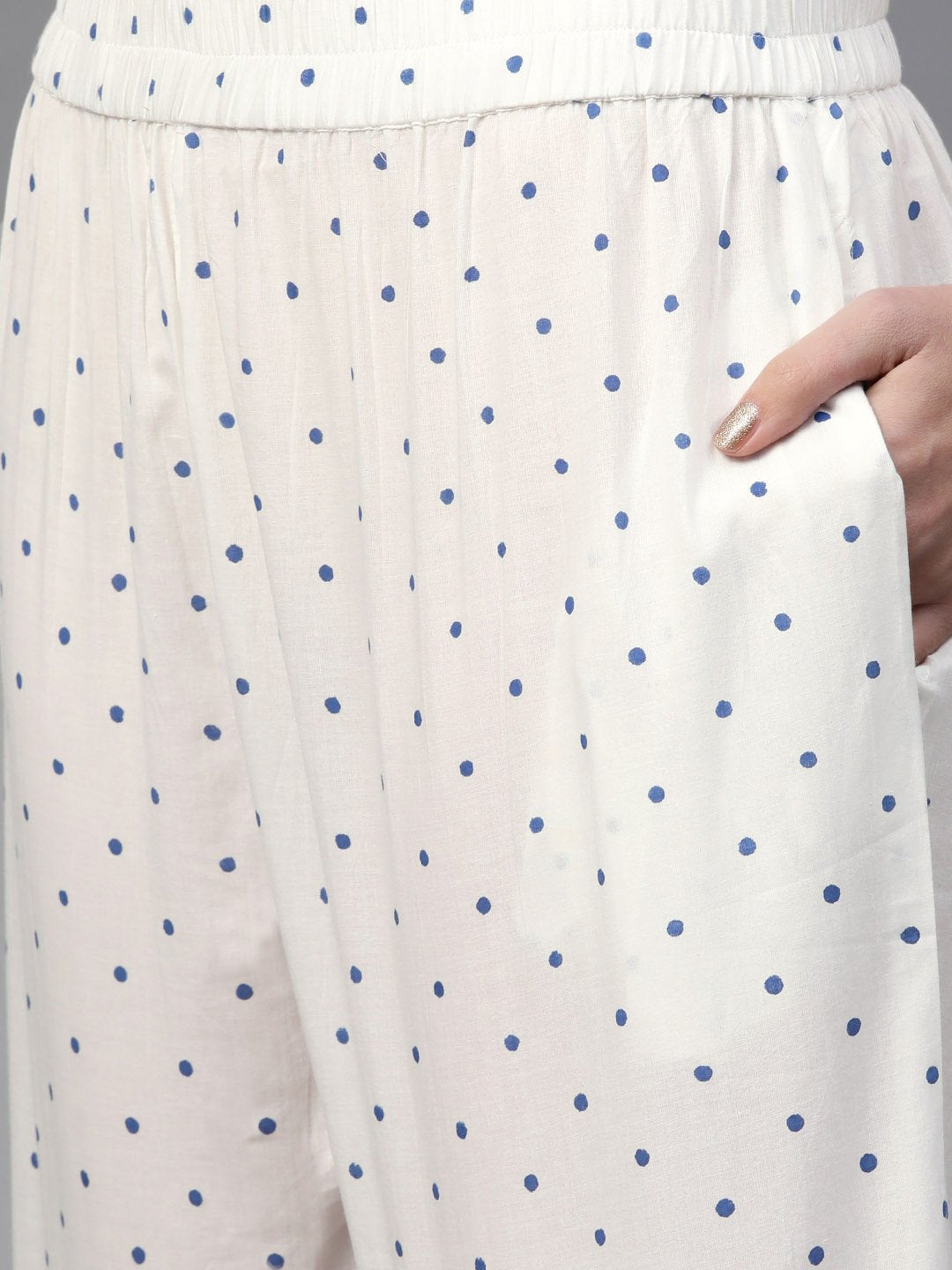 Women Blue & White Straight Floral Printed Kurta And Palazzos Set With Dupatta | LASVINI - Redefining Indian Fashion with Elegance