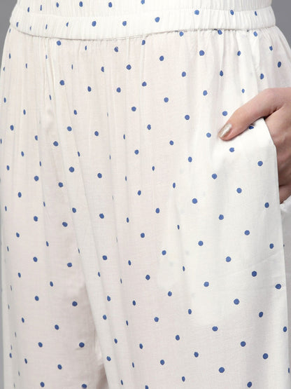 Women Blue & White Straight Floral Printed Kurta And Palazzos Set With Dupatta | LASVINI - Redefining Indian Fashion with Elegance