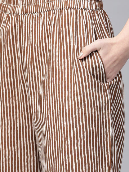 Women Blue & Beige Straight Floral Printed Kurta And Palazzos Set With Dupatta | LASVINI - Redefining Indian Fashion with Elegance