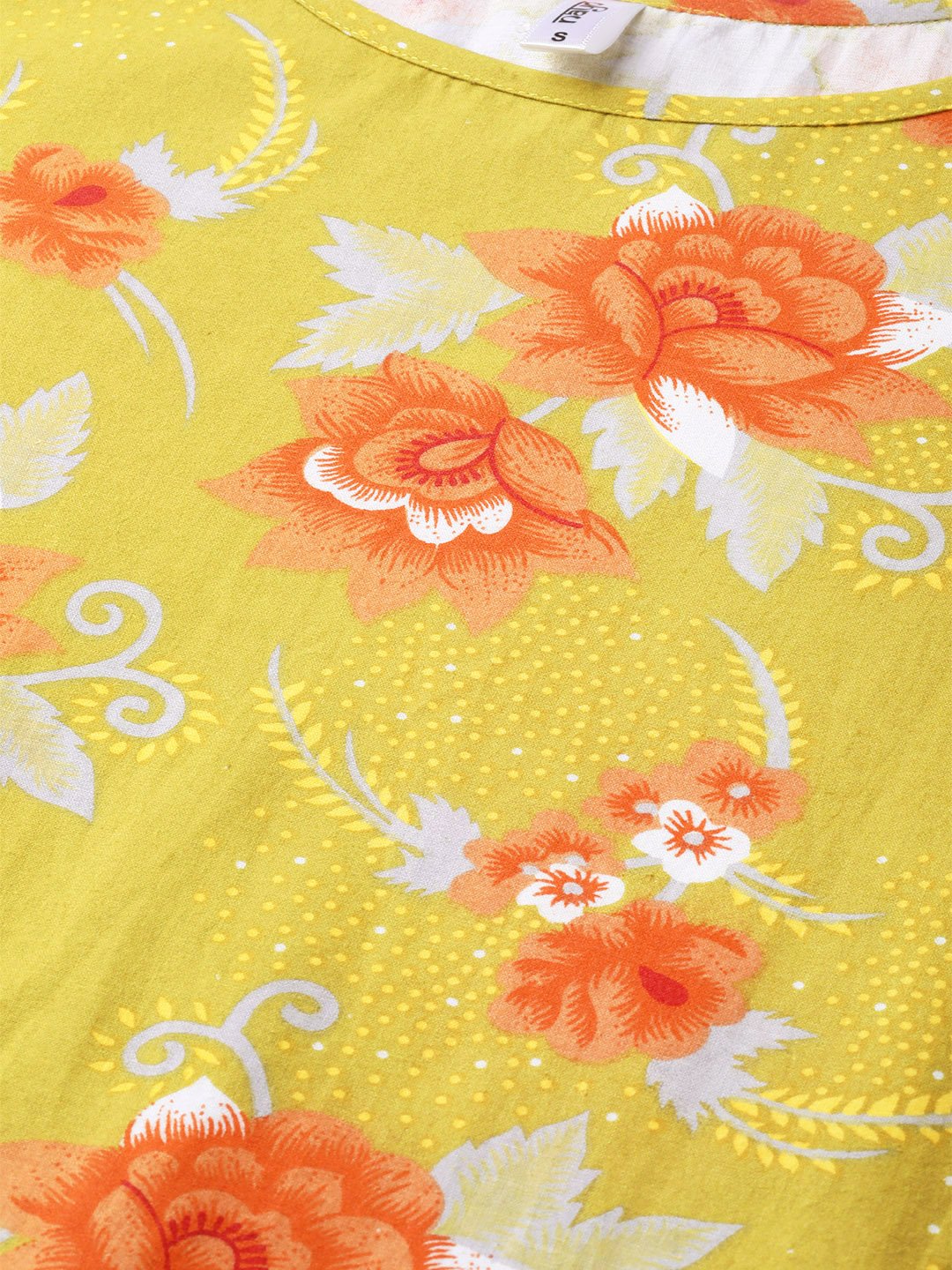 Women Green & Orange Straight Floral Printed Kurta And Skirt Set | LASVINI - Redefining Indian Fashion with Elegance