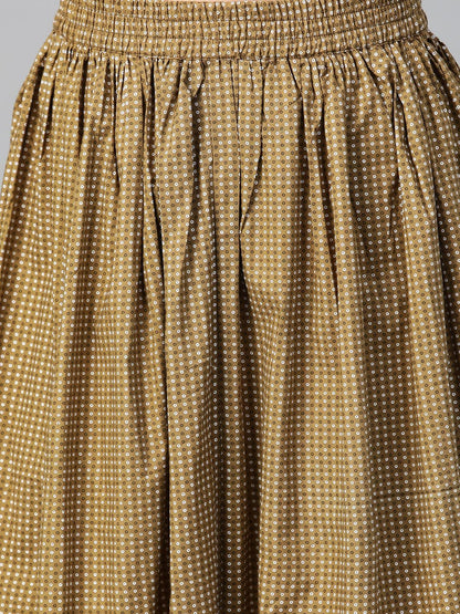 Women White & Green Straight Floral Printed Kurta And Skirt Set | LASVINI - Redefining Indian Fashion with Elegance