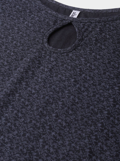 Women Black & Grey Straight Abstract Printed Kurta And Palazzos Set | LASVINI - Redefining Indian Fashion with Elegance