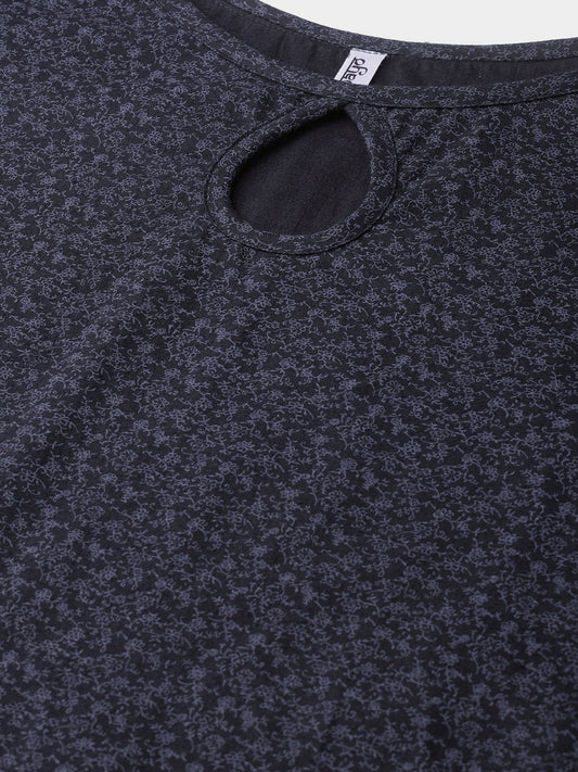 Women Black & Grey Straight Abstract Printed Kurta And Palazzos Set | LASVINI - Redefining Indian Fashion with Elegance