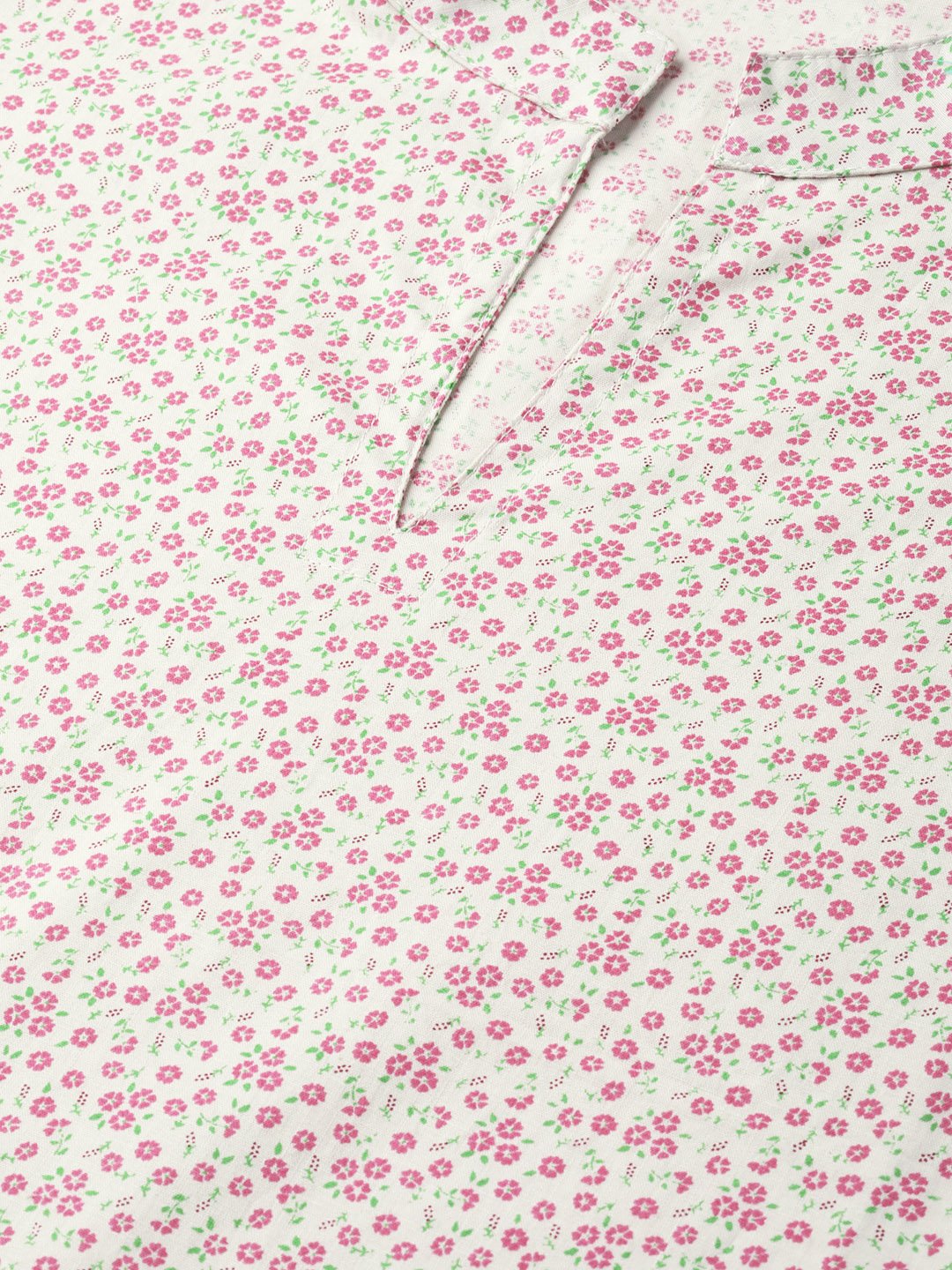 Women Off White & Pink Straight Floral Printed Kurta And Skirt Set | LASVINI - Redefining Indian Fashion with Elegance