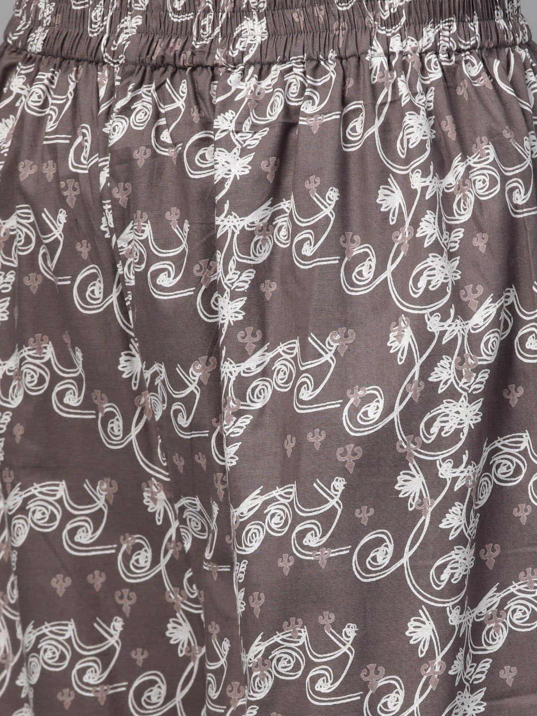 Women Beige & Off White Straight Floral Printed Kurta And Palazzos Set | LASVINI - Redefining Indian Fashion with Elegance