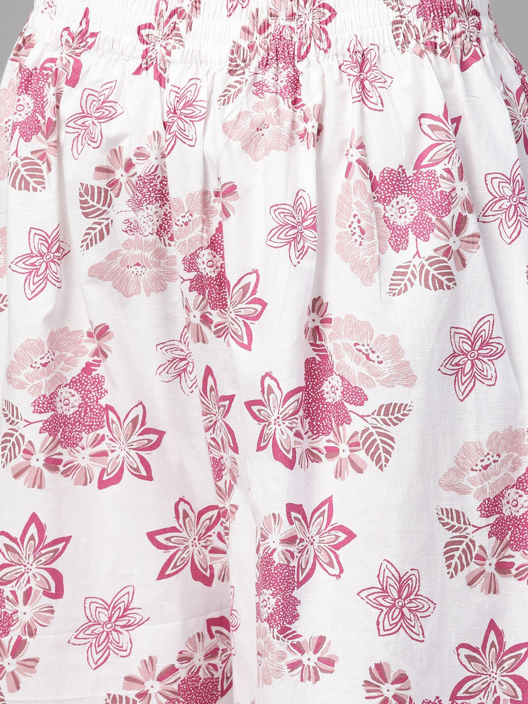 Women Pink & White Straight Floral Printed Kurta And Palazzos Set | LASVINI - Redefining Indian Fashion with Elegance