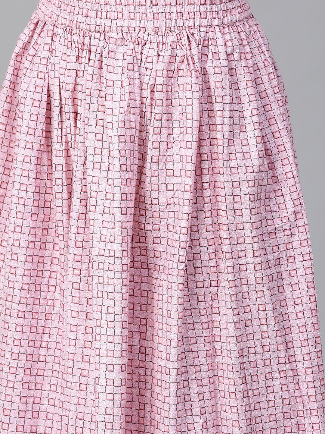 Women Pink & White Straight Floral Printed Kurta And Skirt Set | LASVINI - Redefining Indian Fashion with Elegance