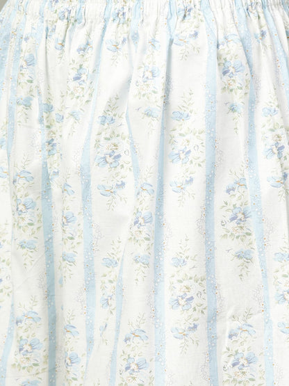 Women Blue & Pink Straight Floral Printed Kurta And Palazzos Set | LASVINI - Redefining Indian Fashion with Elegance