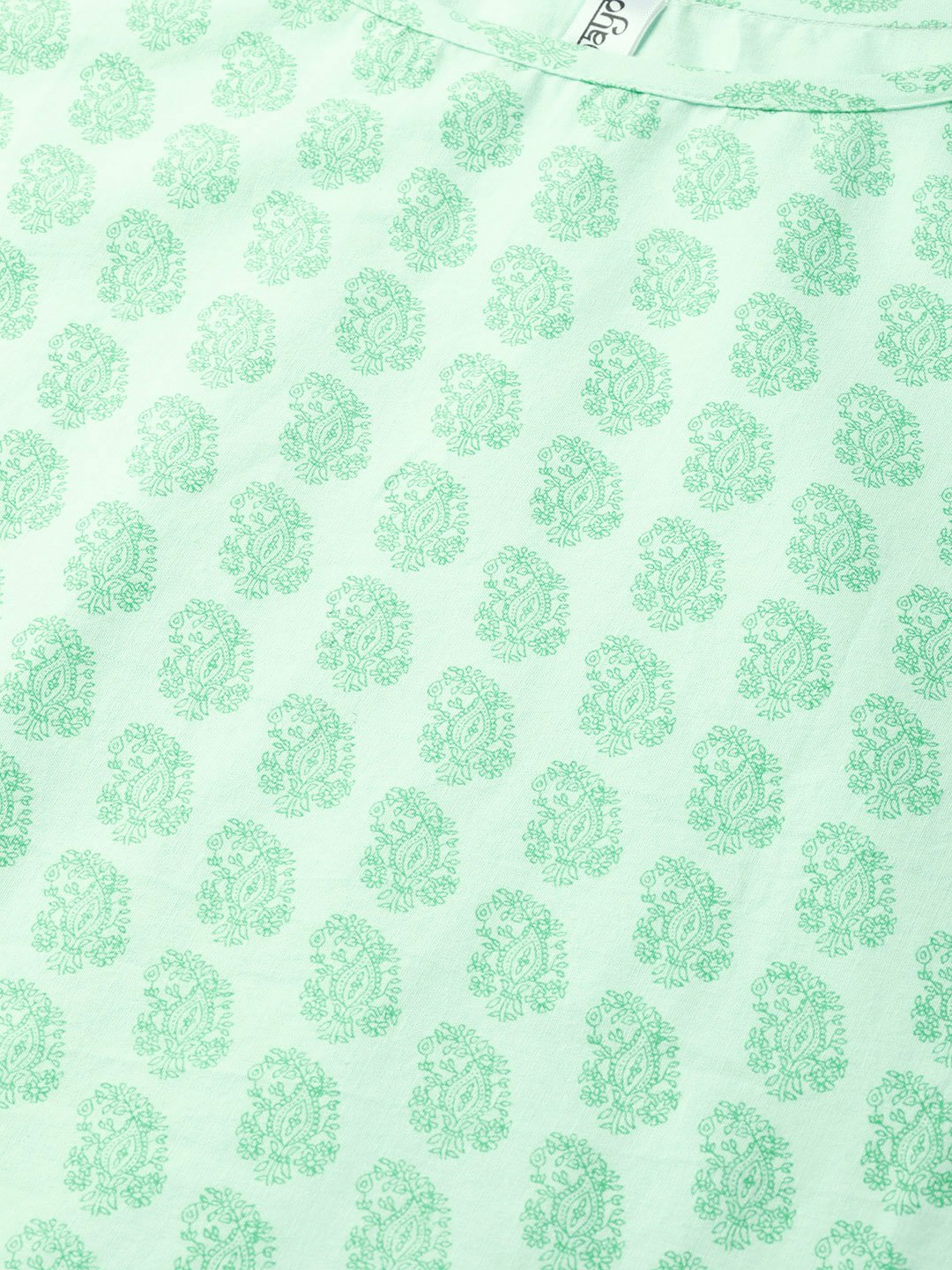 Women Green & Pink Straight Ethnic Motifs Printed Kurta And Skirt Set | LASVINI - Redefining Indian Fashion with Elegance