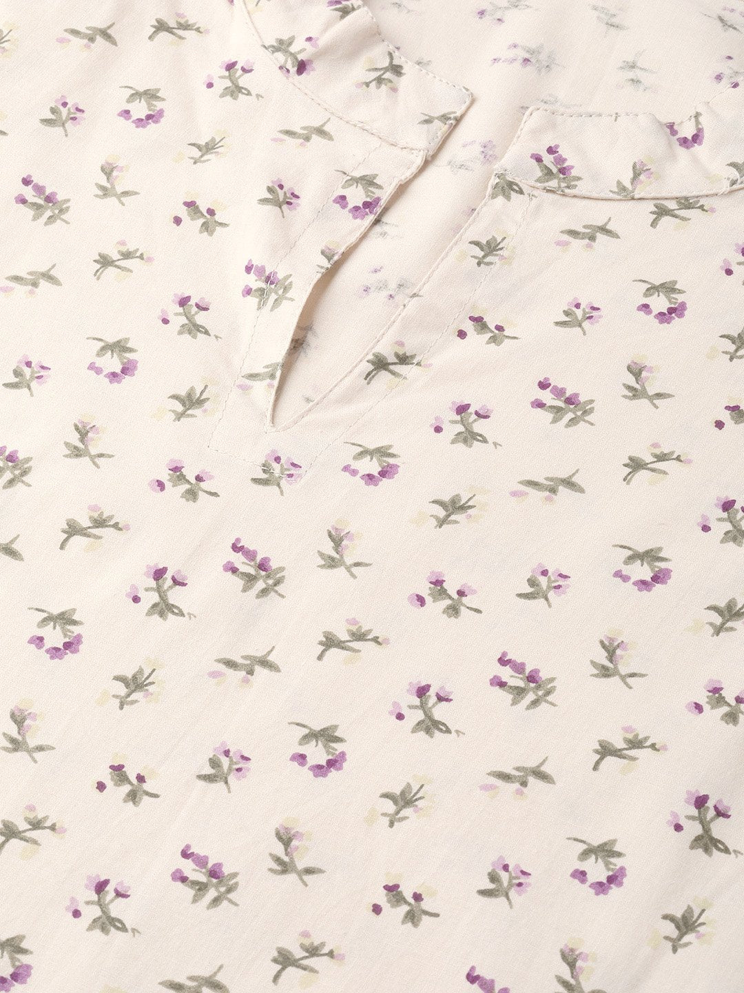 Women Cream & Olive Straight Floral Printed Kurta And Palazzos Set | LASVINI - Redefining Indian Fashion with Elegance