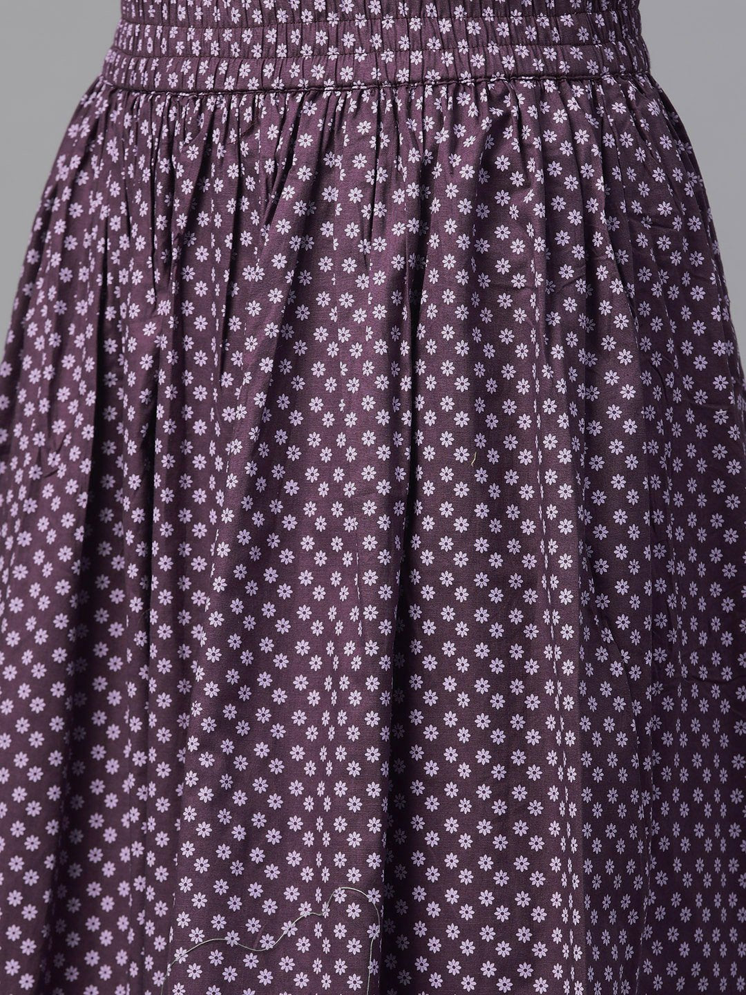 Women Purple &  Straight Floral Printed Kurta And Skirt Set | LASVINI - Redefining Indian Fashion with Elegance