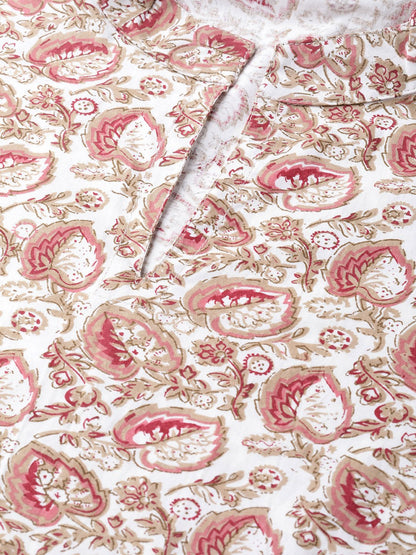 Women Off White & Beige Straight Floral Printed Kurta And Palazzos Set | LASVINI - Redefining Indian Fashion with Elegance