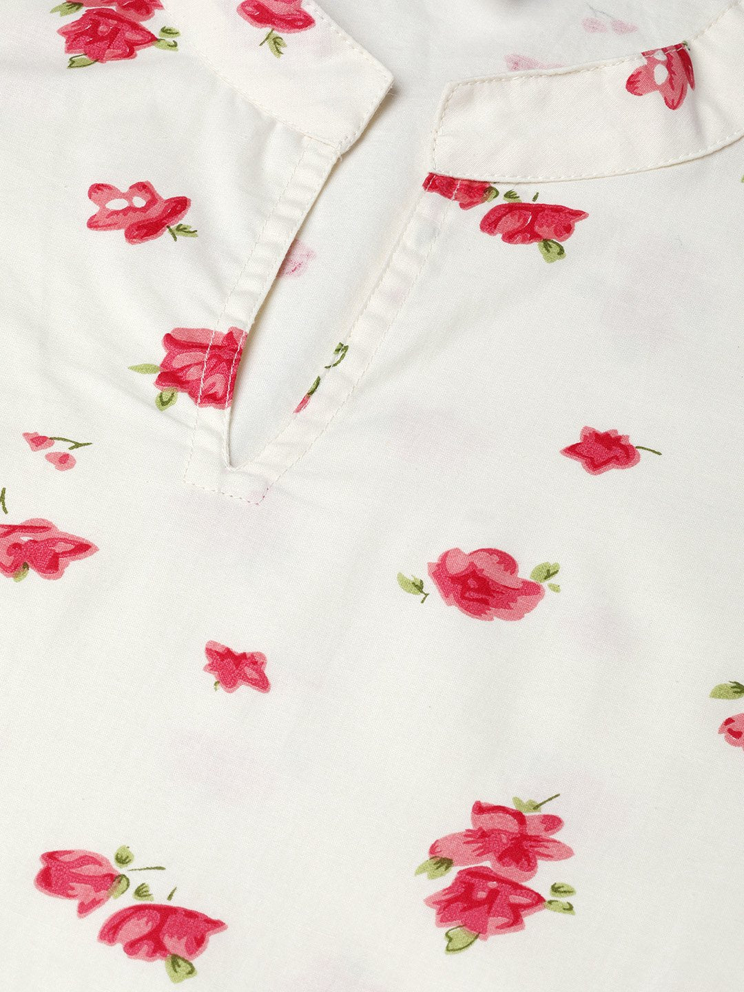 Women Off White & Peach Straight Floral Printed Kurta And Palazzos Set | LASVINI - Redefining Indian Fashion with Elegance