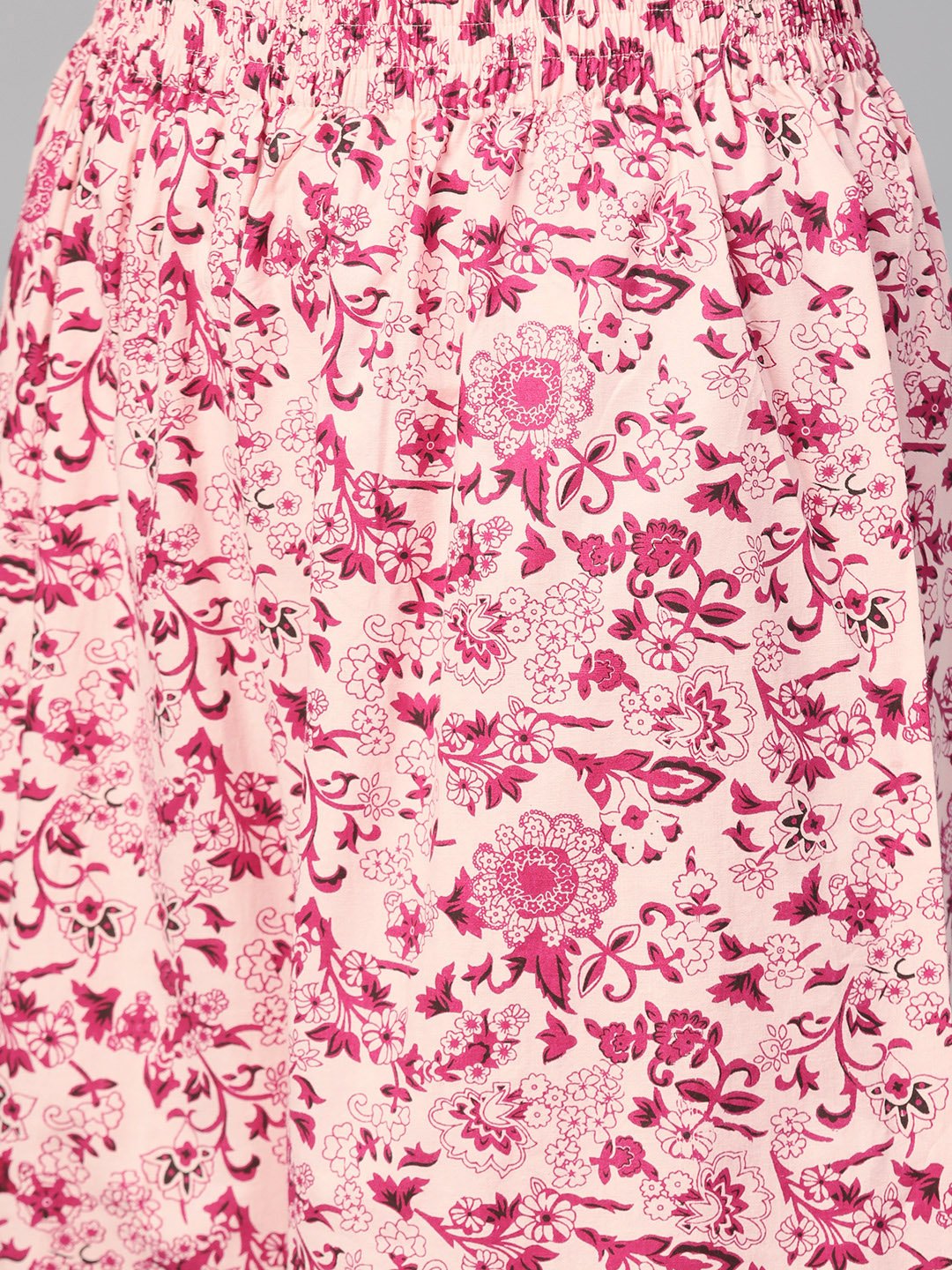Women Pink & Burgundy Straight Floral Printed Kurta And Palazzos Set | LASVINI - Redefining Indian Fashion with Elegance